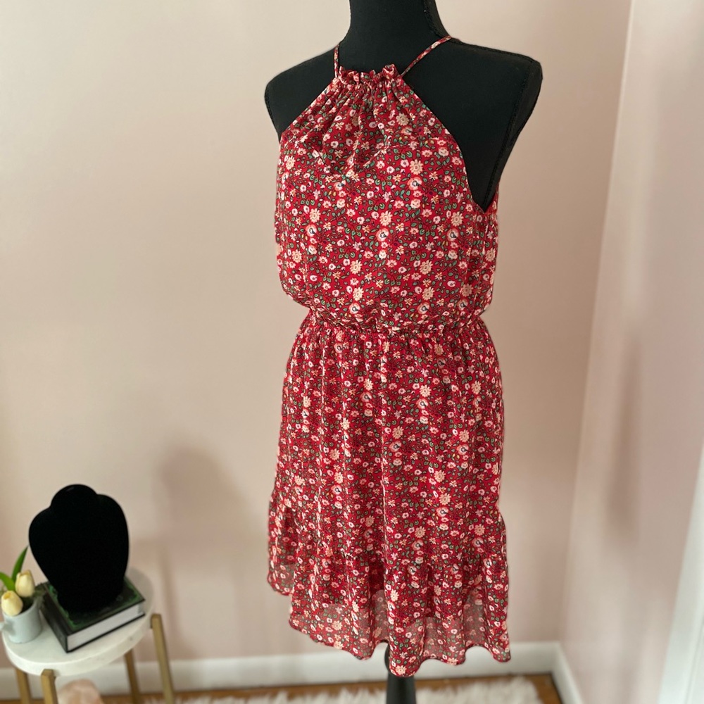 Floral dress red